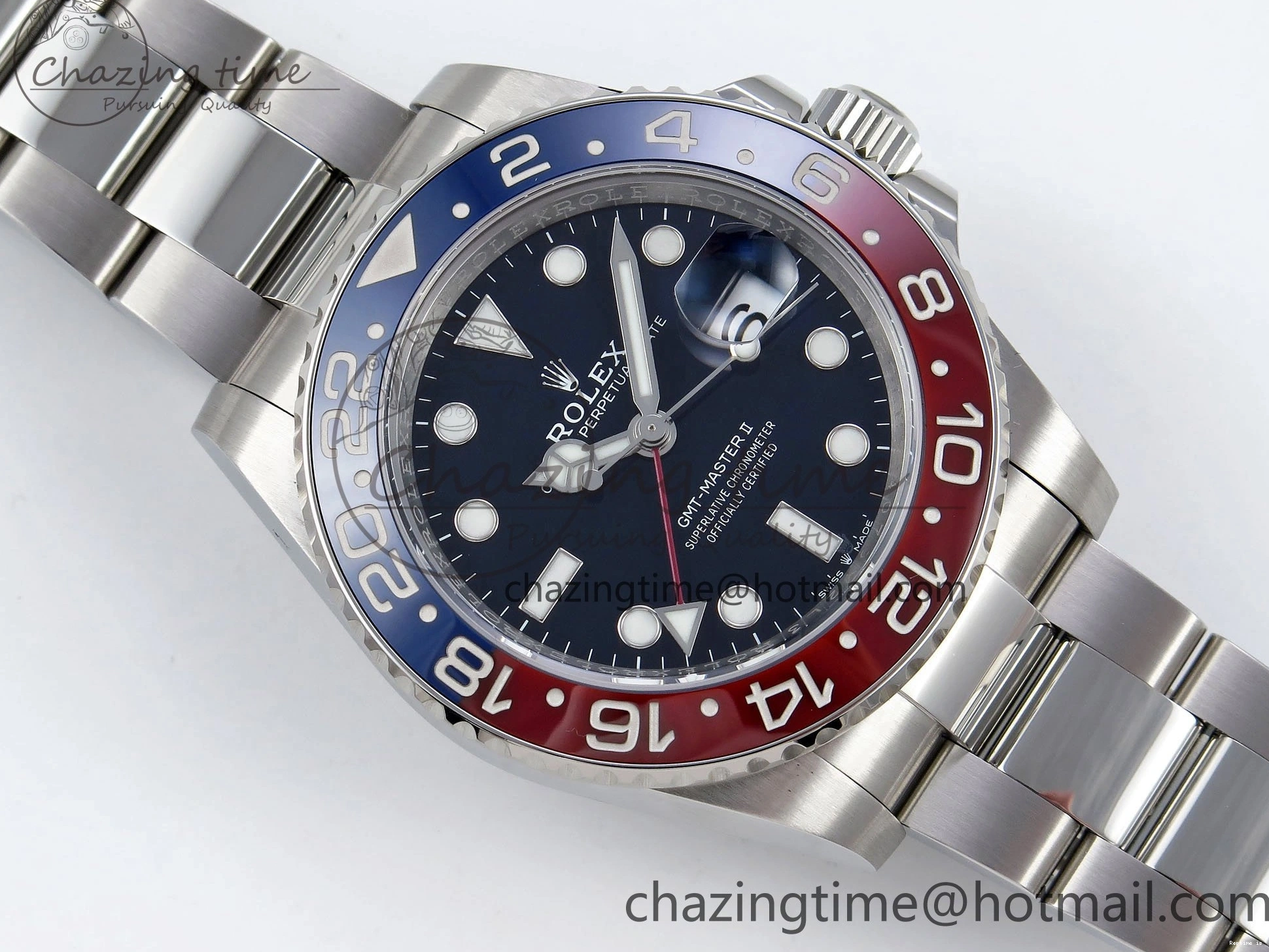 0108 Functional GMT-Master II 126719 BLRO Blue Red Ceramic C+SF Best Edition Blue Dial on Bracelet VR3285 CHS 1629